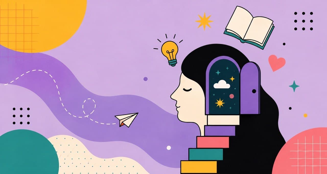 Ilustración editorial con el universo visual de Vercuentos