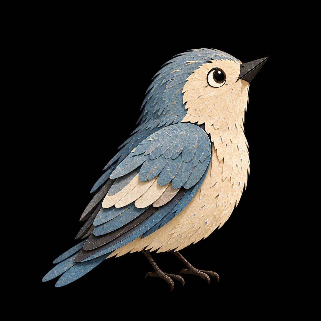 Bruma, el ave mayor de plumaje azul grisáceo y pecho crema