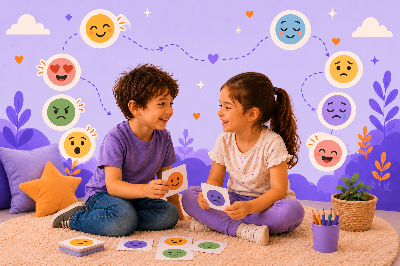 Niña aprendiendo a reconocer y expresar sus emociones
